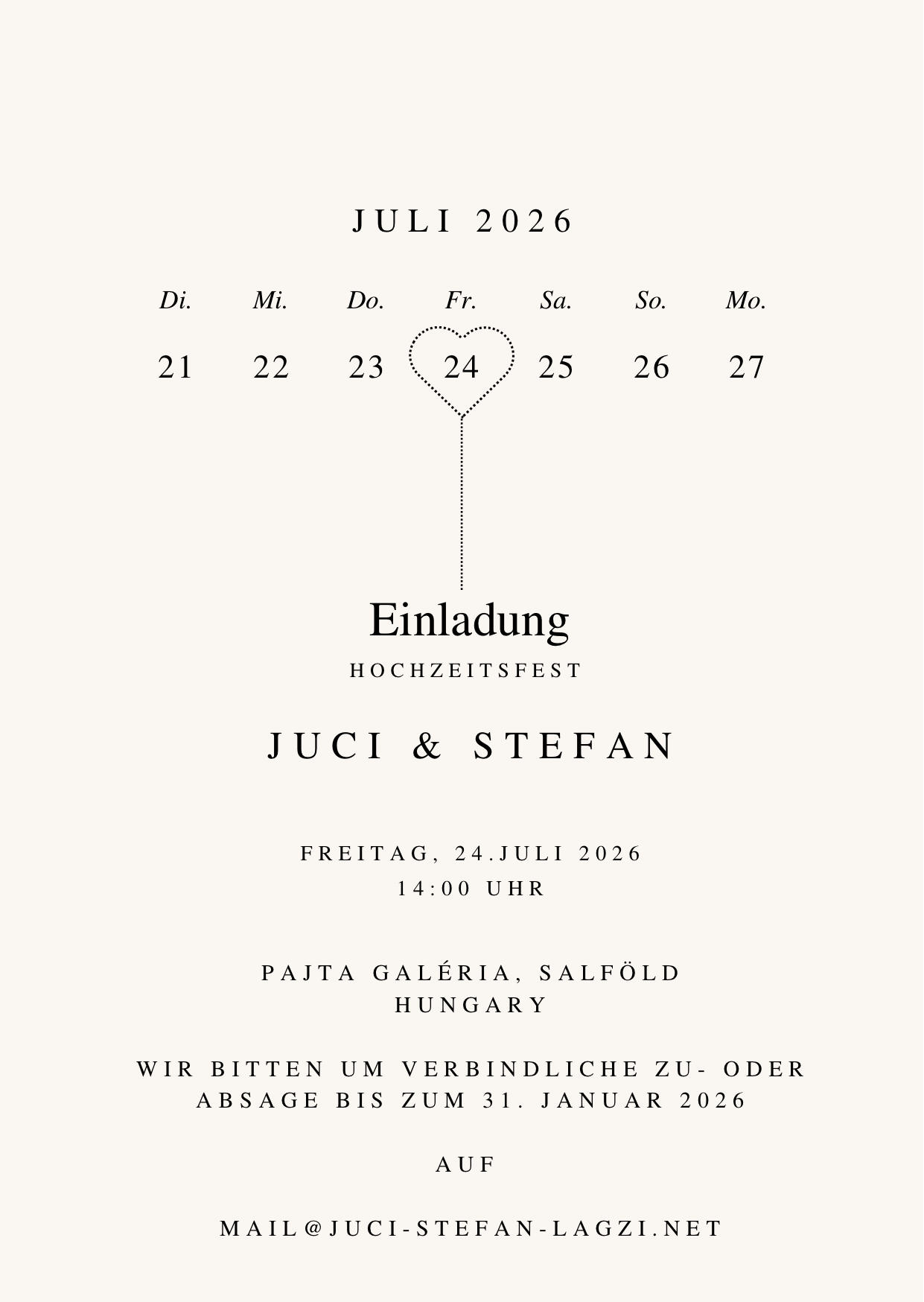 Einladung Juci & Stefan