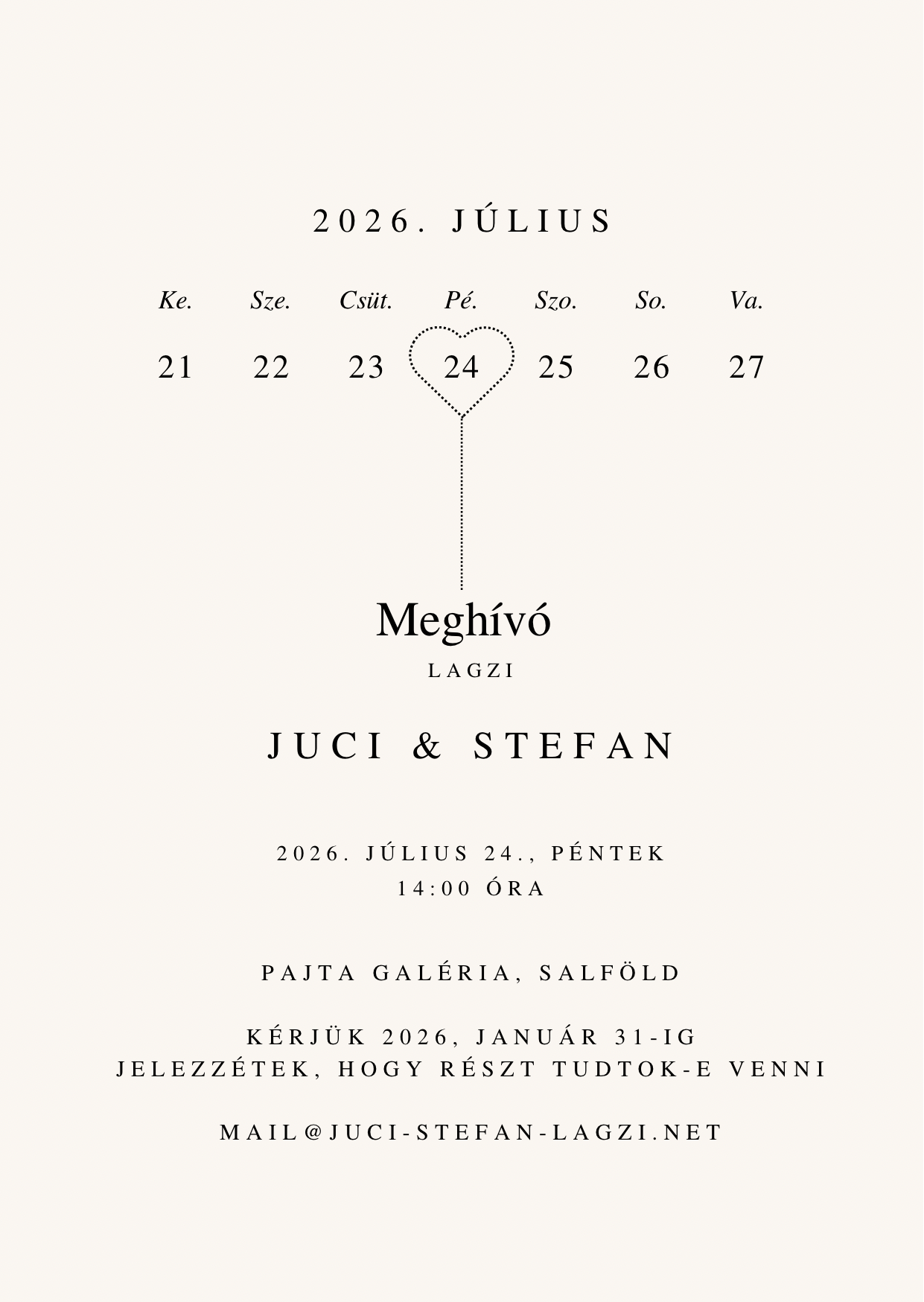 Meghívó Juci & Stefan